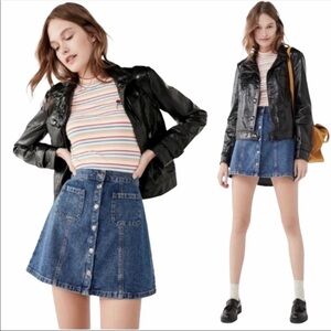 Altr’D State xsmall button down flare mini skirt